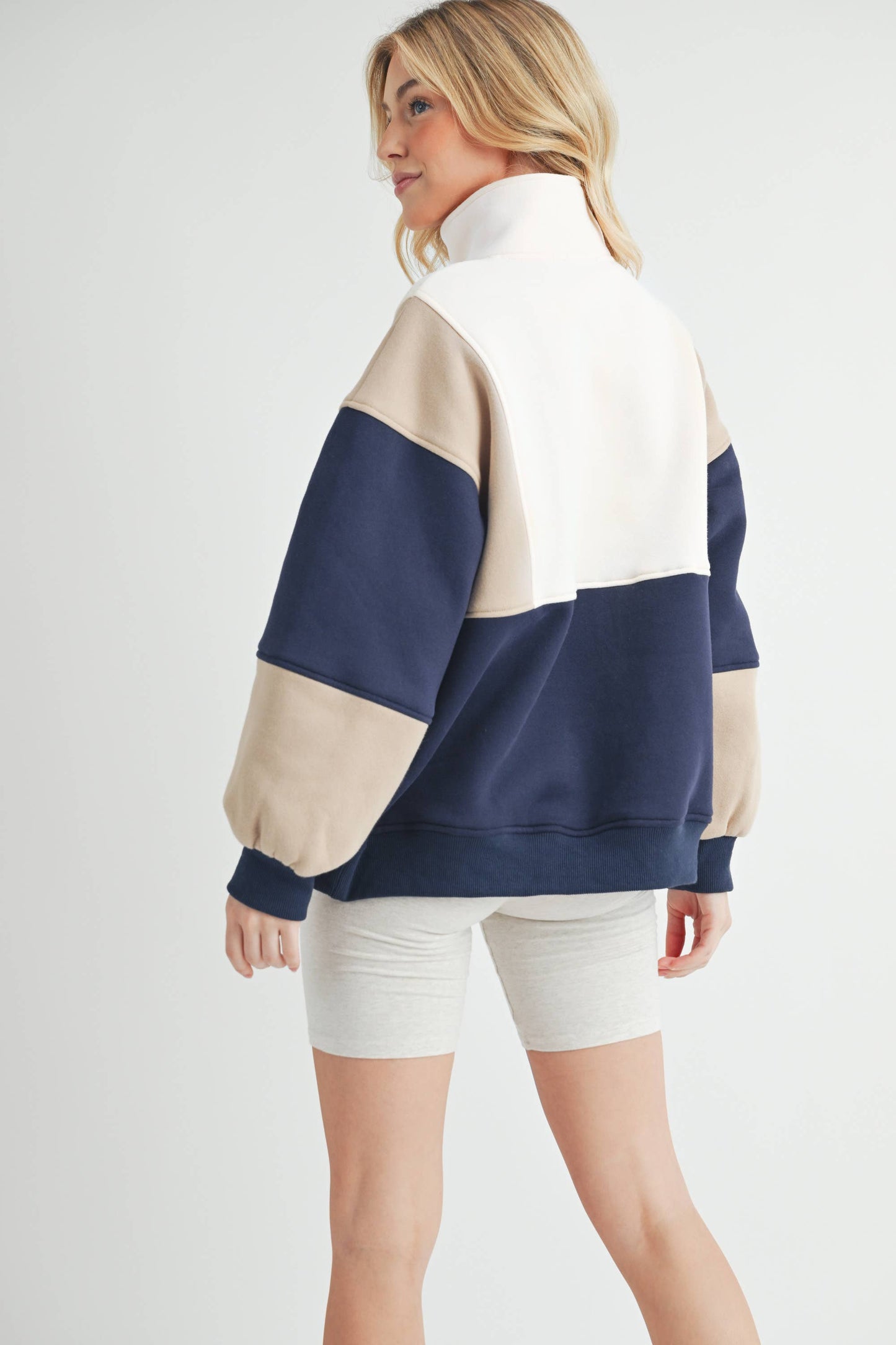 Glo Colorblock Pullover: Lilac Seafoam