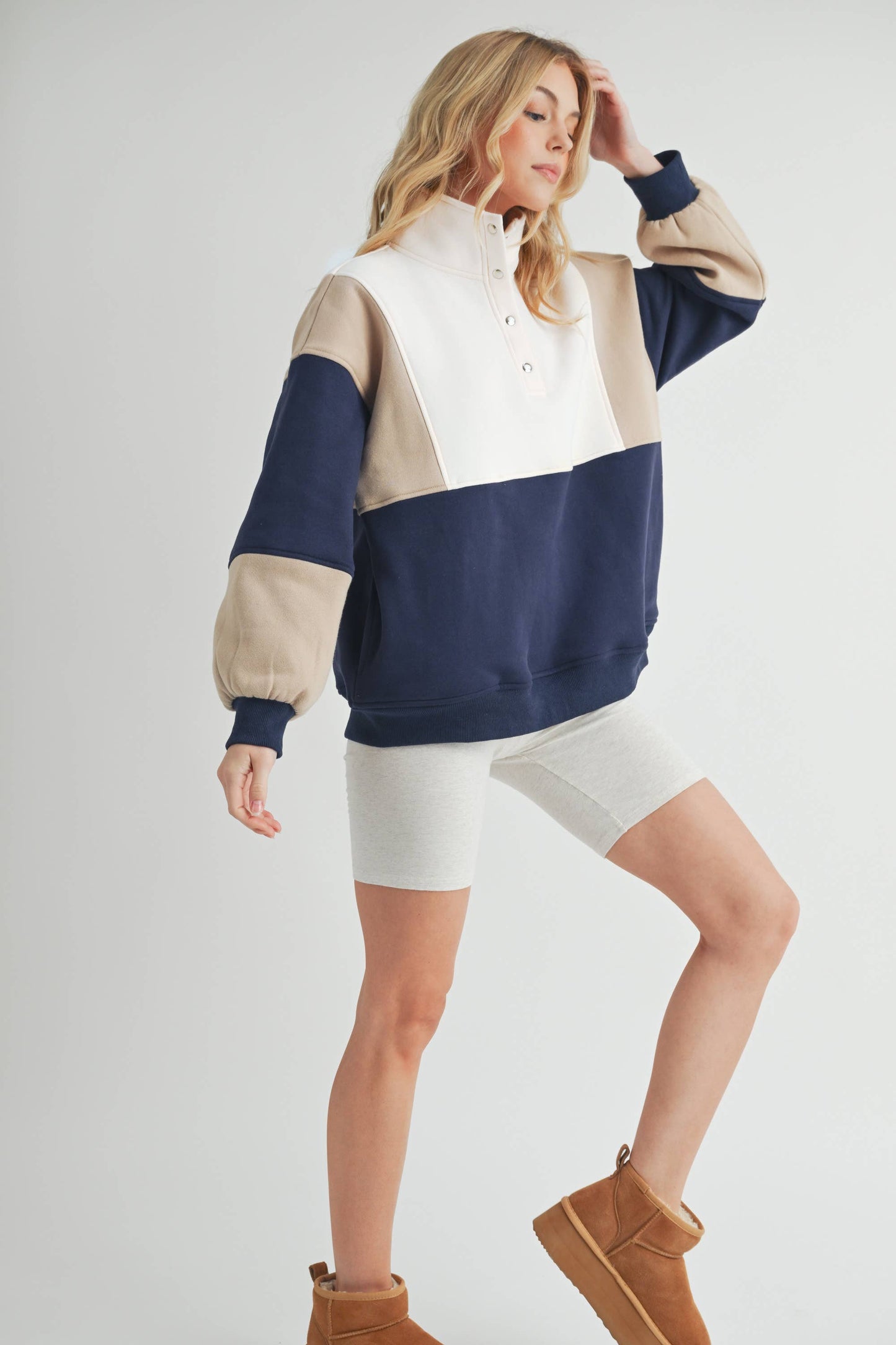 Glo Colorblock Pullover: Lilac Seafoam