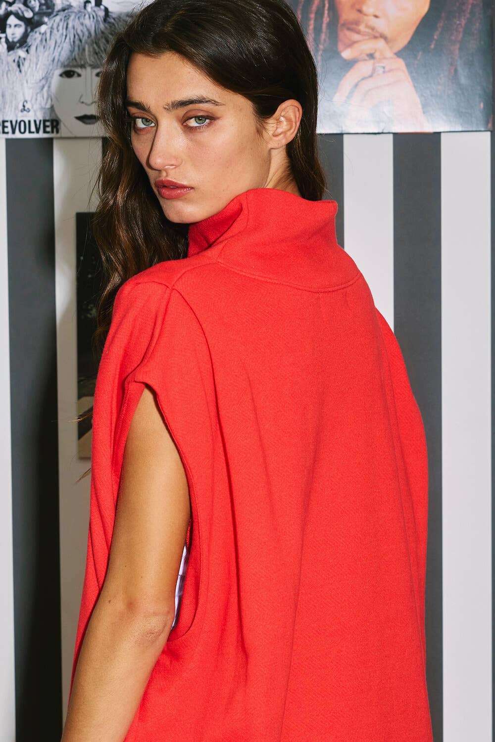 GEORGIA Oversized Muscle Top: Red