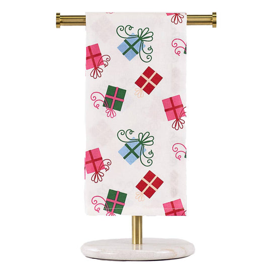 Christmas Gifts Hand Towel   White/Multi   20x28