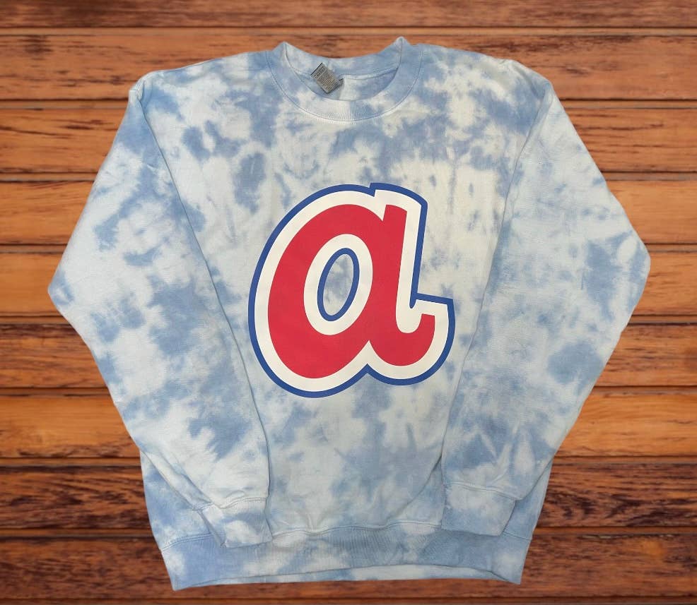 Dyed Atlanta Braves Old School Logo Sweatshirt BLUE