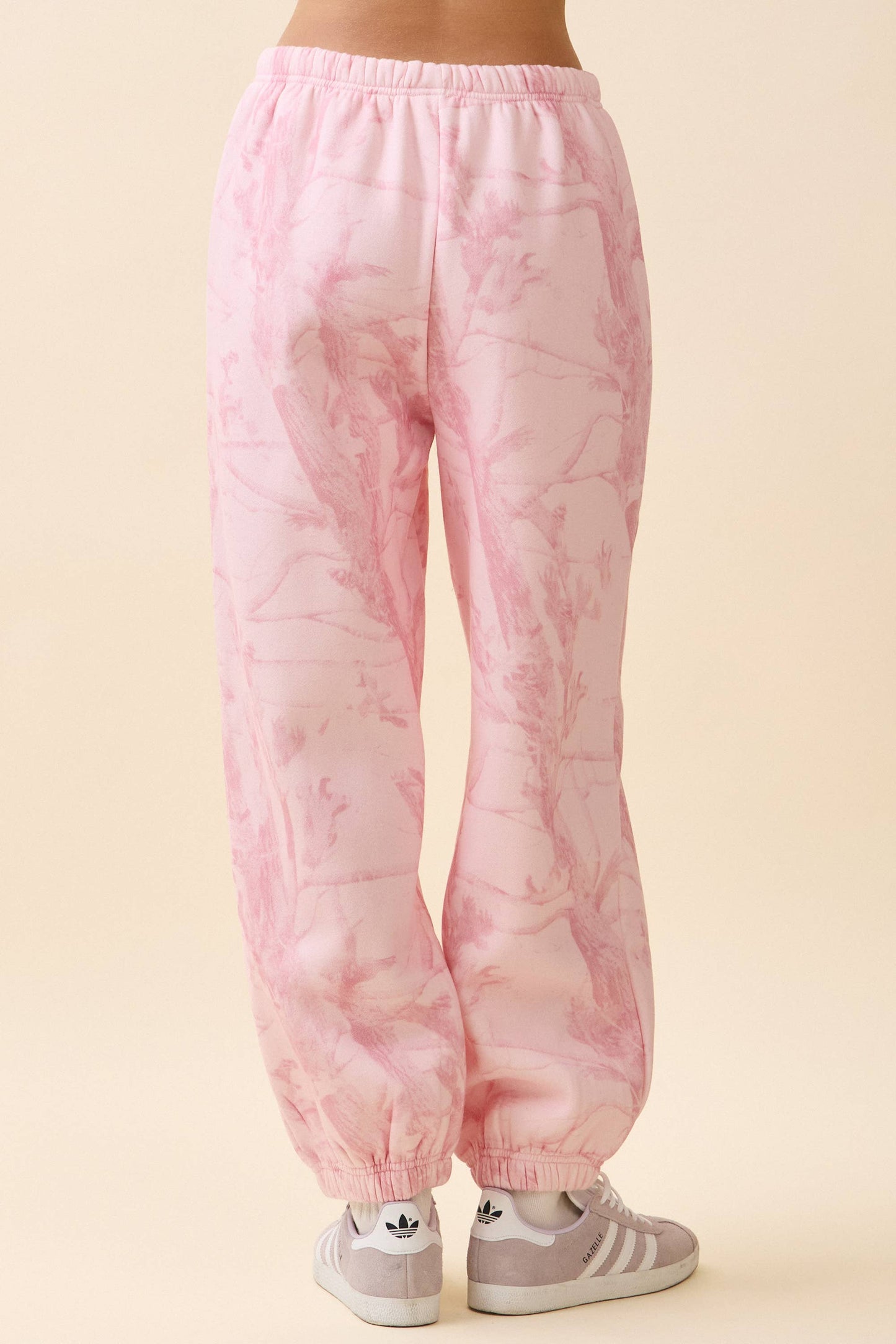Camouflage Print Jogger Sweatpants: Pink