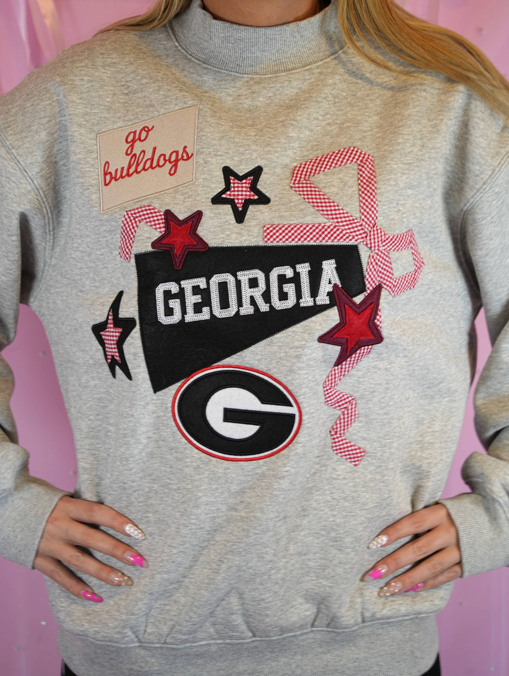Georgia Appliqué Mockneck