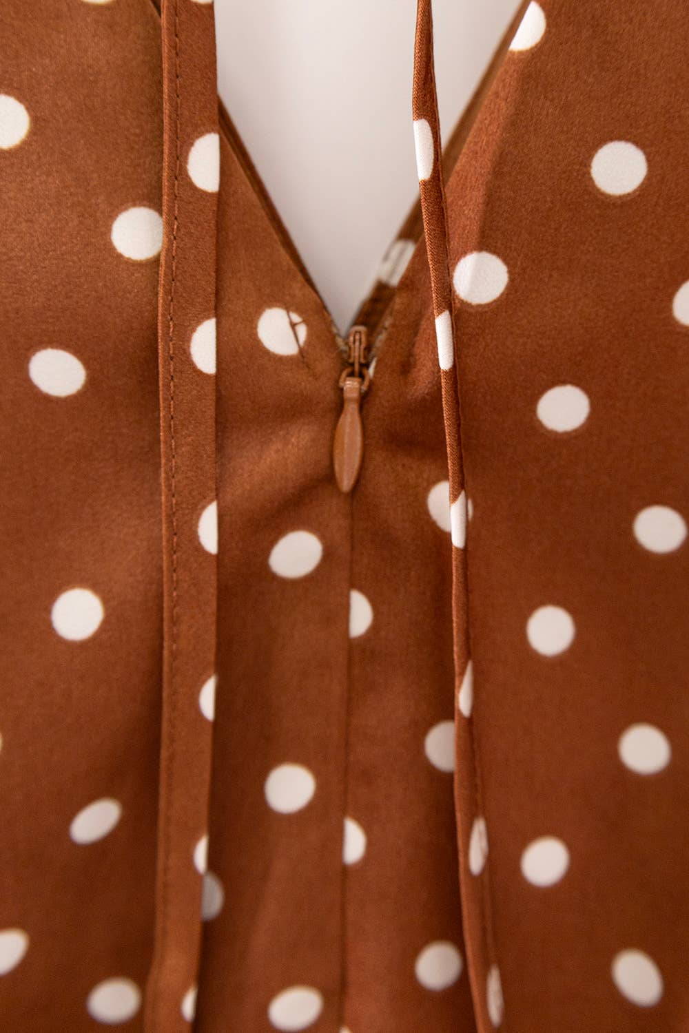 Polka Dot Flutter Sleeve Open Back Midi Dress: CHOCO DOTTED