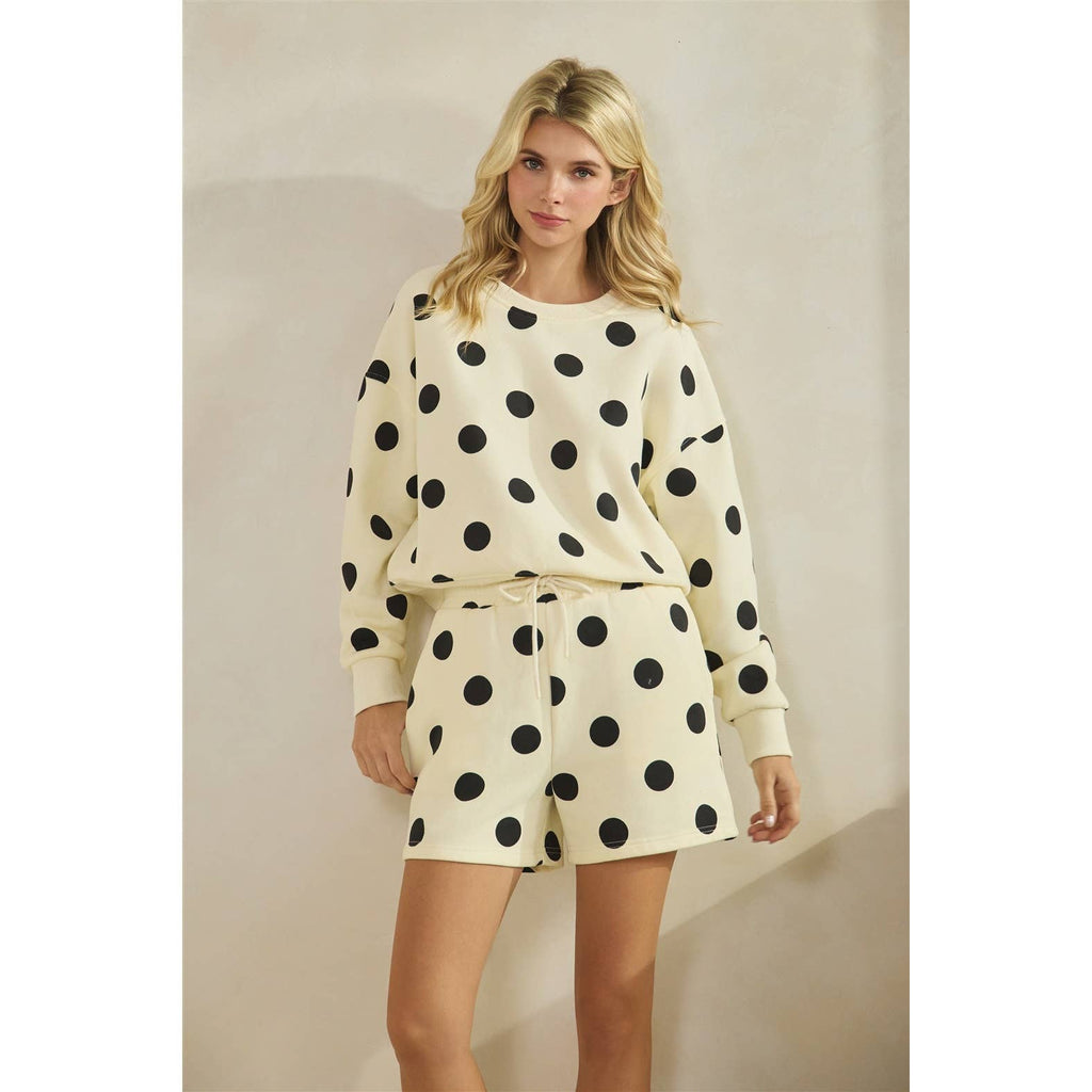 Polka Dot Sweatshorts Black