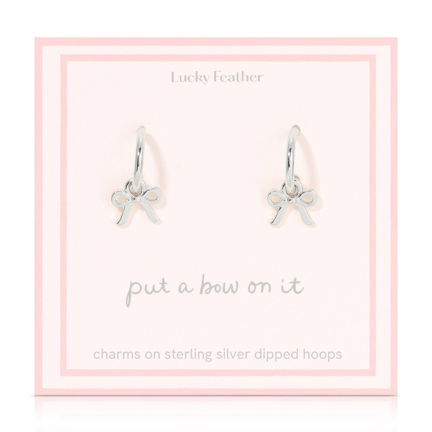 Beautiful Bows - Bow Charm Hoops - Silver