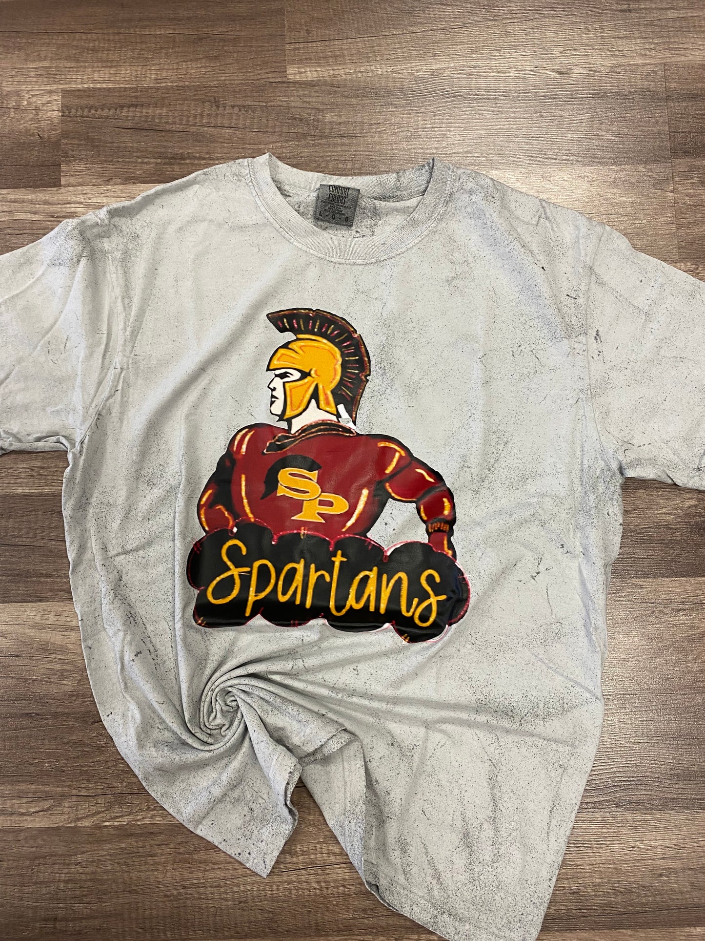 Spartans Mascot colorblast cc tee