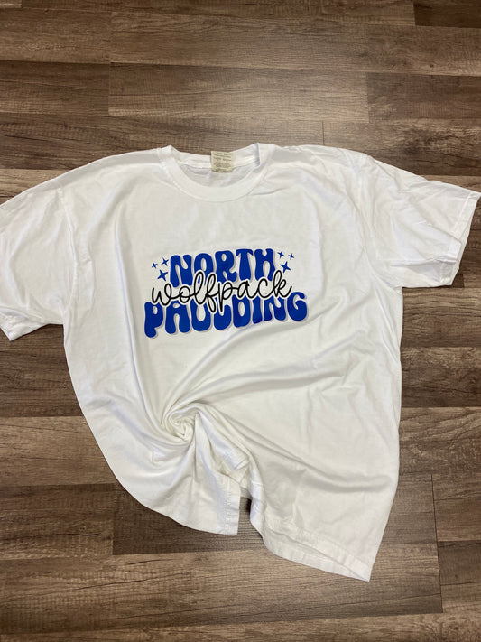 Retro Cursive North Paulding Wolfpack cc tee