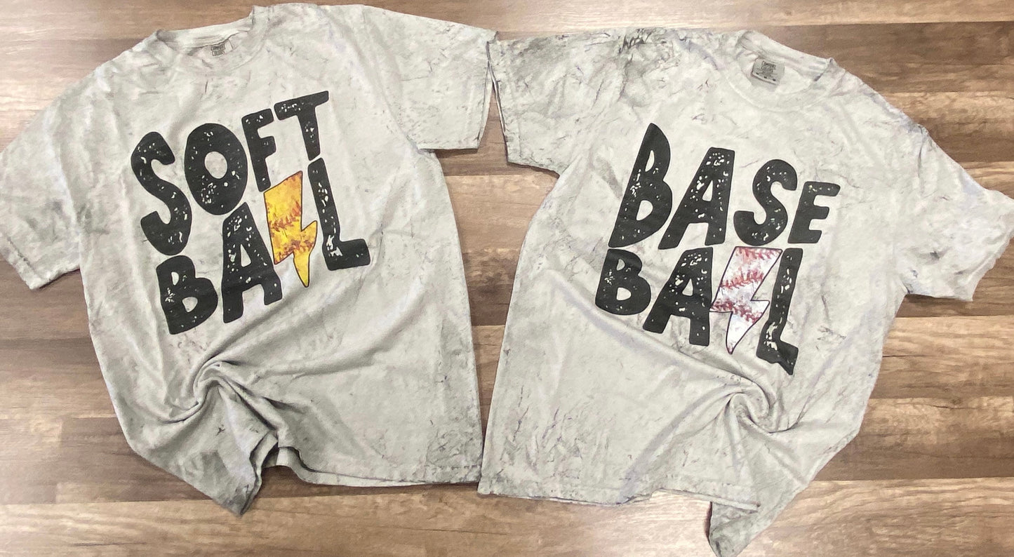 Baseball Distressed Lightning Tee