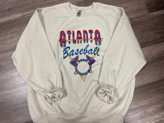 Atlanta Baseball Vintage Sand Sweatshirt