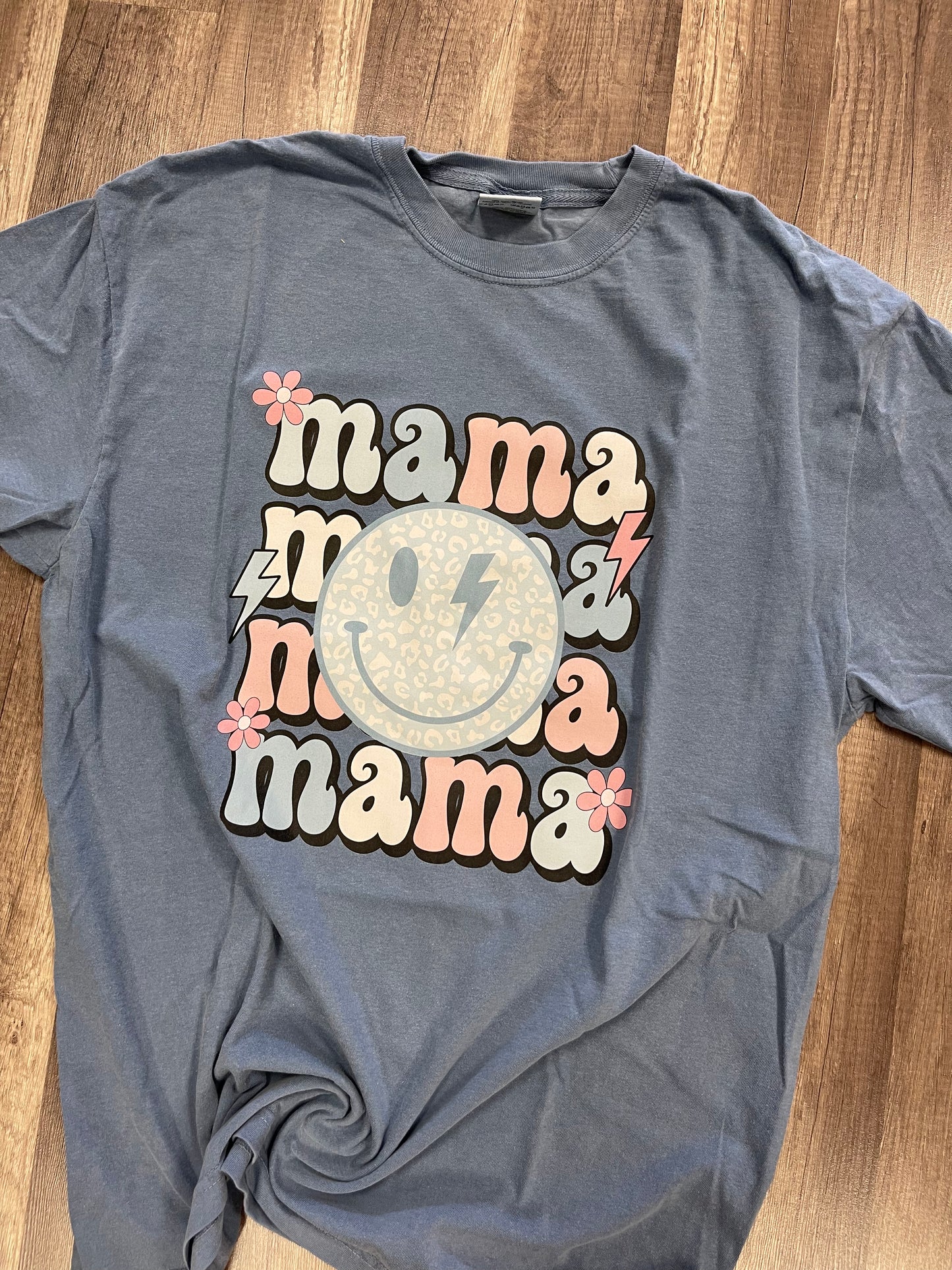 MAMA Stacked Cheetah Smiley Cc Tee