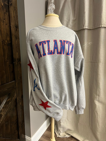 Braves Glitter Sleeve Sweatshirt – Downtown Southern Outfitters