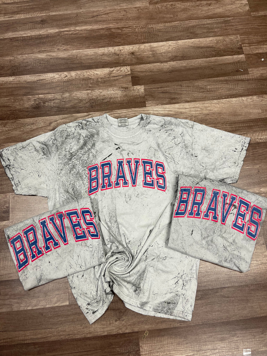Atlanta Braves - Braves Braves Braves - White Tee – Southern Grace Creations